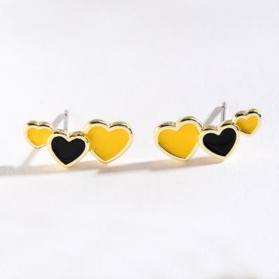 China CLASSIC Cute Colorful Simple Design Enamel Heart Shape Stud Earrings Wholesale for sale