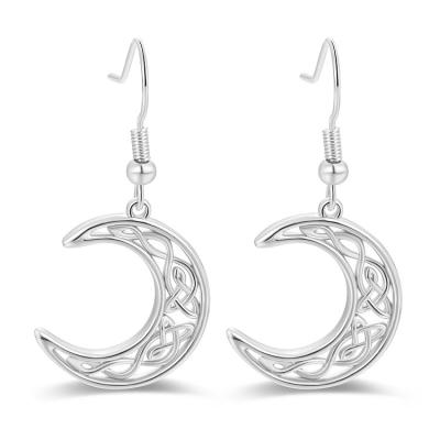 China Fashion CLASSIC Style Design Hollow Moon Dangle Earrings Gold Plated Crescent Moon Earrings for sale