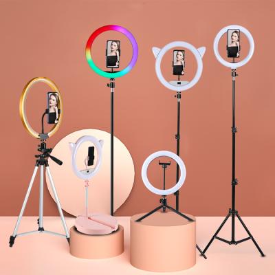 China OEM PORTABLE Photographic Lighting with Tripod Stand for Makeup 6 8 Portable Led Selfie Table 10 Inch Ring Light for sale