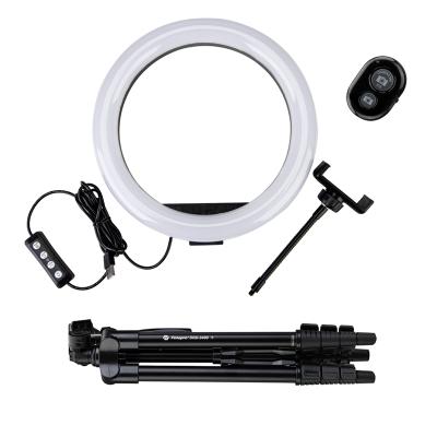 China Amazon Aluminum Alloy 8 Inch 10 Inch Table Beauty Studio Photo Circle Dimmable Selfie Visual Lamp Led Ring Light With Tripod Stand for sale