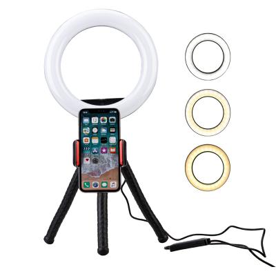 China Mini High Quality Makeup LED small Ring Light Phone Tripod for mobile for sale