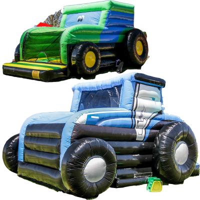 China Rental or Home Use Bounce House Inflatable Castle Tractor Inflatable Bouncer Jumping Happy Tractor Jumping Combo On Sale à venda