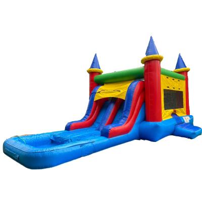 China Bouncy Castle Rental Or Home Bouncer Lane Double Use Water Slide Wet Dry Combo Jumping Combo n On Sale à venda