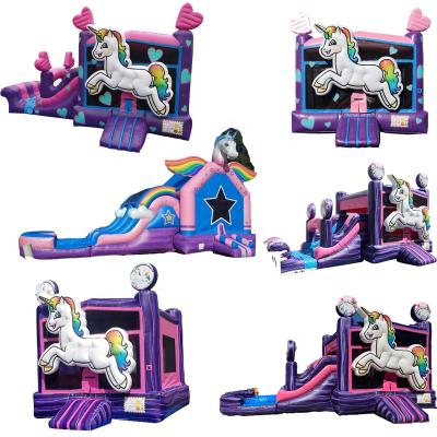 China Inflatable Unicorn Bounce House Inflatable Bouncy Unicorn Jumper Jumping Castle by Moonwalk Rental or Home Use à venda