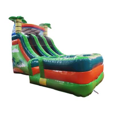 China Small Hot Sale Palm Tree Inflatable Water Slide Rental Or Home Use Slide For Backyard for sale