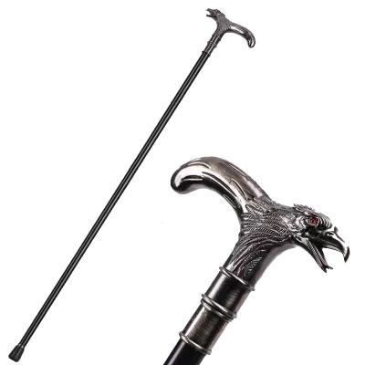 China Durable Old Man Walking Stick With Metal Animal Handle Deluxe Walking Stick for sale