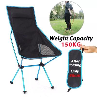 China Oxford Portable Outdoor Cloth Portable Camping Chair Folding Lengthen Ultralight Camping Chair Seat for Fishing Festival Picnic BBQ Beach for sale