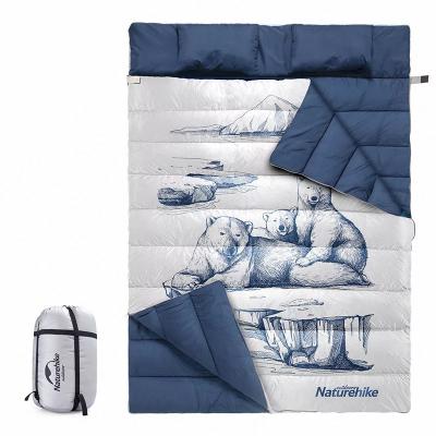 China Sleeping Bag + Comforter + Cushion Detachable Cartoon Adult Camping Double Sleeping Bag Warm Breathable Sleeping Bag for sale