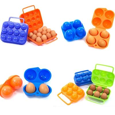 China Convenience 2/4/6/12 Grid Egg Storage Box Container Portable Plastic Egg Rack For Outdoor Picnic Camping Egg Box for sale