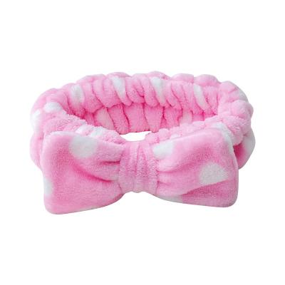 China Decoration Edition Coral Velvet Sports Headband Bow Knot Plush Headband Cute Shampoo Headband Hair Accessories for sale