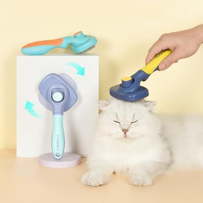 China Papifeed Grooming Brush Comb Deshedding Tool Viable Pet Removes Rotating Hair Comb Bath Cat Dog Hair Brush Comb Pet for sale