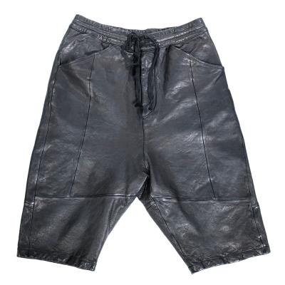 China OEM Breathable Garment Wash Sheepskin Service Men's Genuine Leather Shorts for sale