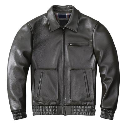 China Real Leather Jacket Breathable Good Quality Man Bomber A2 Genuine Leather Jacket for sale