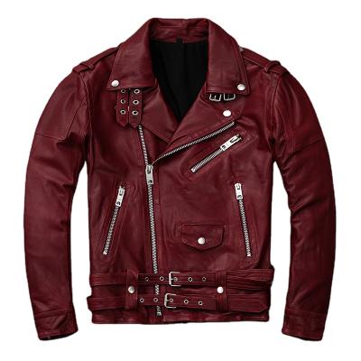 China Widely Sale Mens Breathable Tops Leather Jacket Motorcycle Jackets Genuine Leather for sale