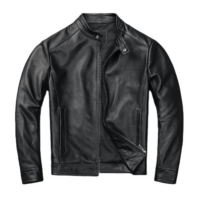 China Fashion Business Motorcycle Leather Jacket Breathable Good Quality Man Pilots Leather Jacket for sale