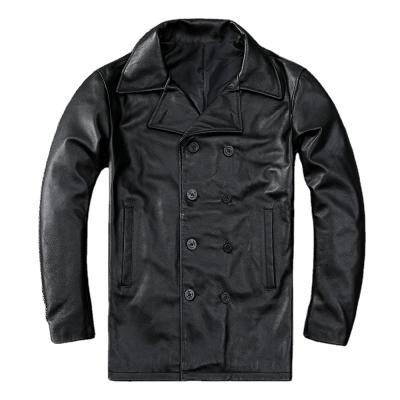 China Produced Best Sell Manufacturer Breathable Black Leather Jacket 80s Men Western Leather Jacket for sale