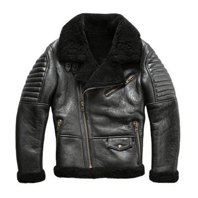 China OEM Breathable Tailor B3 Aviator Genuine Fur Shearling Jacket for sale