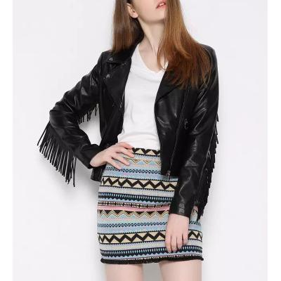 China 2021 Breathable Custom Size And Color Wholesale Women Leather Trim Tassels Jacket Womens Jackets for sale