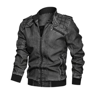 China Breathable Custom Made High Quality Durable Fit Jackets Slim Fit Jean Jacket Leather Jacket Men for sale