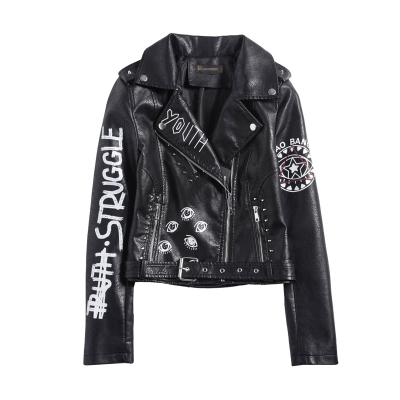 China Breathable Custom Printed PU Leather Challenge You Jacket For Women for sale