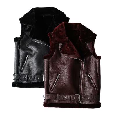 China Classic Faux Shearling Fur Women's Breathable Style Winter Vest With Removable Adjustable Waistband for sale