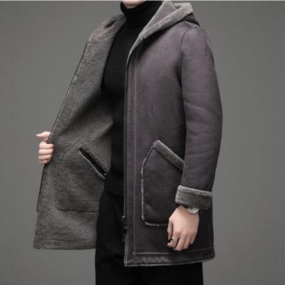 China Overcoat Manufacturer Custom Men Reversible Two Sides Wear Faux Fur Winter Coat for sale