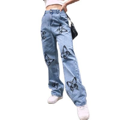 China New Fashionable Women's Stylish Loose Wide-Leg Pants Jeans For Women Streetwear Pants Lightweight Cotton Womens Jeans Causal Pants for sale