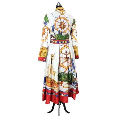 China Various Factory Anti-Static Manufacturing Above Waist Big Edge Printing Casual Dress for sale