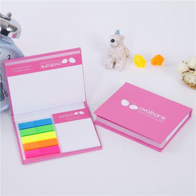 China Self Adhesive Hardcover Watermark Custom Company Logo Printed Sticky Note Pad for sale