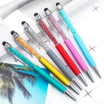 China Promotional Pen Hot Sale 2 in 1 Promotional Metal Thin Aluminum Hotel Soft Touch Touch Screen Stylus Twist Metal Cross Ball Pen for sale