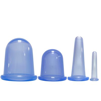 China 4pcs Silicone Facial Massager Vacuum Cupping Anti Cellulite Therapy Face Suction Cups Kit Gift Cupping Bag Cupping Cup Set Anti Body Massager Cupping Cup for sale