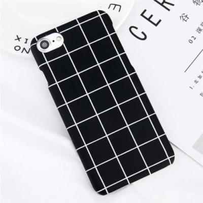 China Shockproof Phone Case For iPhone 8 7 6 6s Plus 5 5s Fashion Retro Black White Grid Fashion for sale