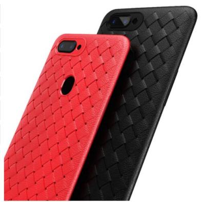 China TPU+PC For Realme2 R17 F9 Luxury Premium Woven Soft Rubber Case Pattern TPU Shockproof Case For A3S A5 F7 A59 for sale