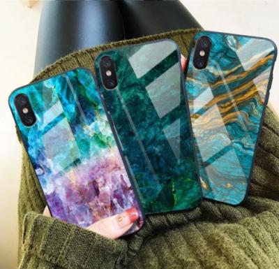 China Luxury Marble Shockproof Phone Case For Soft Edge Coque xiaomi9 redmi7 PC Case Agate Silicone Glass Back Cover For Xiaomi Redmi note7 pro for sale