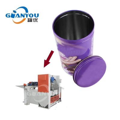 China Food Round Biscuit Tin Can Making Machine Automatic Lock Seam Production Line Biscuit Packing Can Te koop