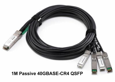 China 1M Communications QSFP + Copper Cable To Four 10GBASE-CU SFP+ Cable for sale