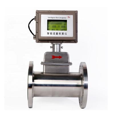 China stainless steel biogas flow meter turbine flow meter with display 4-20mA output LWQ for sale