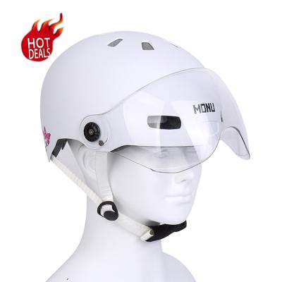 China Custom Safety Bicycle Accessories Helmet MONU Customization OEM ODM Helmet Have Movable Sun Visor And Top Protection With Safe And Windproof For Adult Electric Bike Helmet for sale