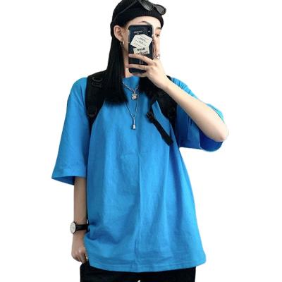 China 2021 QUICK DRY Loose Solid Round Soft Women's 100% Short Sleeve Shirt Half Sleeve Cotton Main Sleeve Shorts Women T-shirt Women's 100% Short Sleeve Shirt for sale