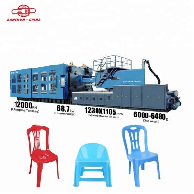 China Sanshun Horizontal Plastic Chair Making Injection Molding Machine SHE1200 for sale