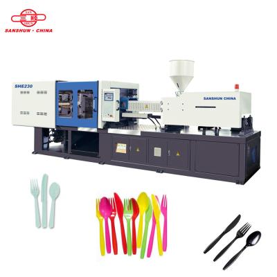 China SANSHUN Horizontal Fixed Pump Injection Molding Machines SHE230 Plastic Cutlery Machinery for sale