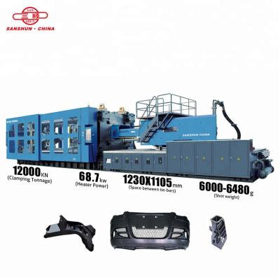 China Horizontal SANSHUN Large Car Parts Making Ton Injection Molding Machine Price 1200 Servo Motor for sale