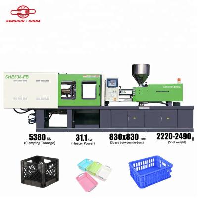 China Sanshun FB Series 538 Ton Horizontal Plastic Crate Machine for sale