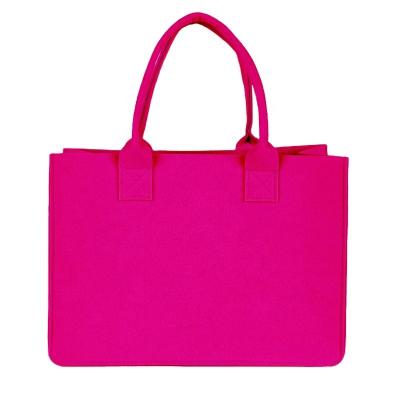 China Wholesale New Design Colorful Tote Felt Bag Reusable Felt Shopping Bag With Handle for sale