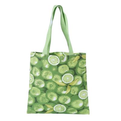 China Fashionable Full Color Hot Handled Sublimation Tote Cottonbag Canvas Bag With Logo Custom for sale