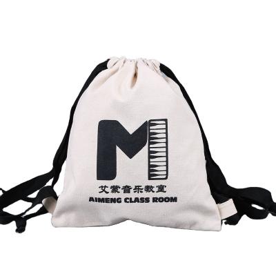 China Eco Friendly Soft-Loop Cotton Drawstring Bag Canvas Drawstring Bags With Logo Custom for sale