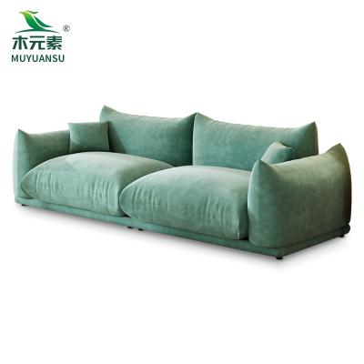 China Modern simple living room solid wood high-density sponge frame Nordic two-person sofa bed sofa bread sofa for sale