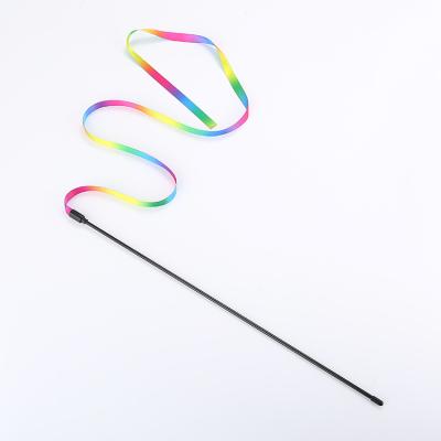 China Wholesale Stocked Magic Wand Toy Rainbow Strip Puzzle Cat Interactive Teaser Toy Cat for sale