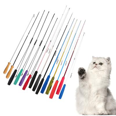 China Viable Newcomer Multiple Color and Moss Handle Cat Teaser Wand Telescope Wand for sale