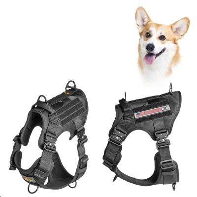 China Wholesale Professional 600D Nylon Dog Training Harness Padded Tactical Dog Harness for sale